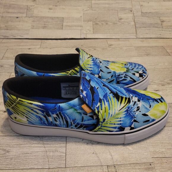 NEW Nike Court Rayale AC Print‎ Womens 10 Blue Canvas Slip-On Shoes Sneakers - Picture 4 of 13